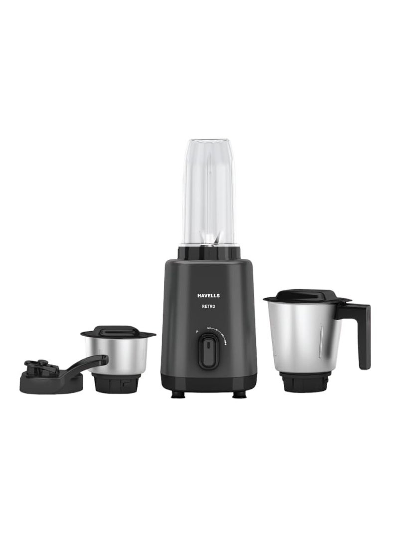 Havells Retro Nutri-Xl 500 Watts 3 Jar Mixer Grinder|21000Rpm| RoHS Complaint | 600Ml Nutri Jar with Sipper Lid | 1L Dry/Wet Grinding Jar |2Yr Product & 5Yr Motor Manufacturer Warranty (Black) - Image 1